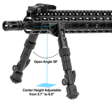 UTG RECON FLEX Keymod Bipod Matte Black 5.7"-8" Center Height