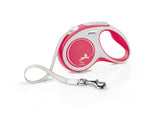 Flexi Comfort S Retractable Dog Leash (Tape, 5m, Rose, up to 15kg)