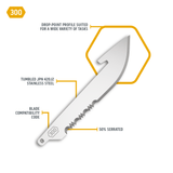 3.0" 50% SERRATED DROP POINT BLADES | 6-PACK