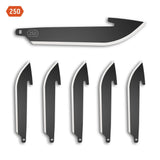 Outdoor Edge 250 (2.5") Drop-Point Replacement Blades 6-Pack (Black Oxide)