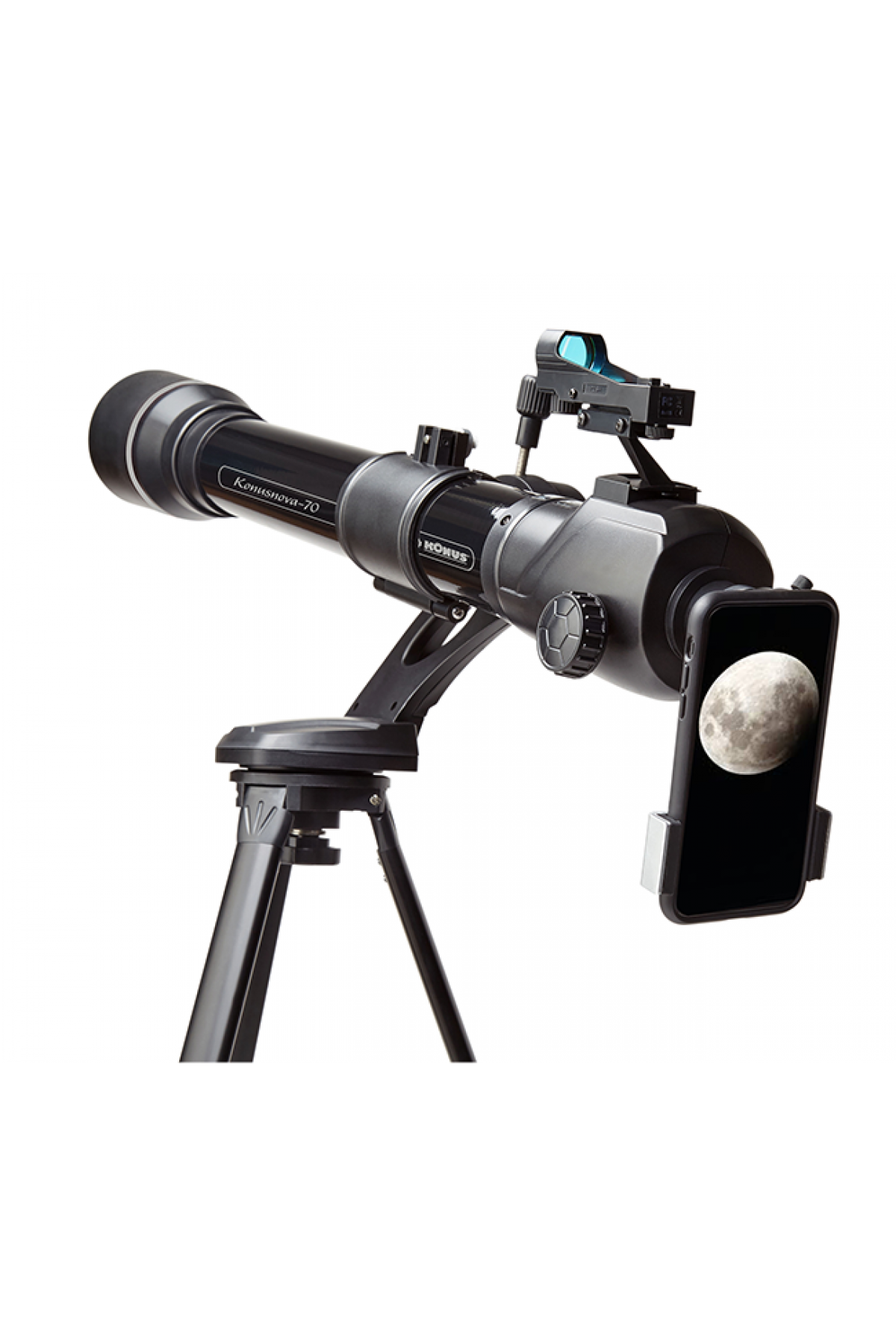 Konus Nova-70 70mm Refractor Telescope (f/11.4, Alt-Azimuth Mount, Smartphone Adapter)