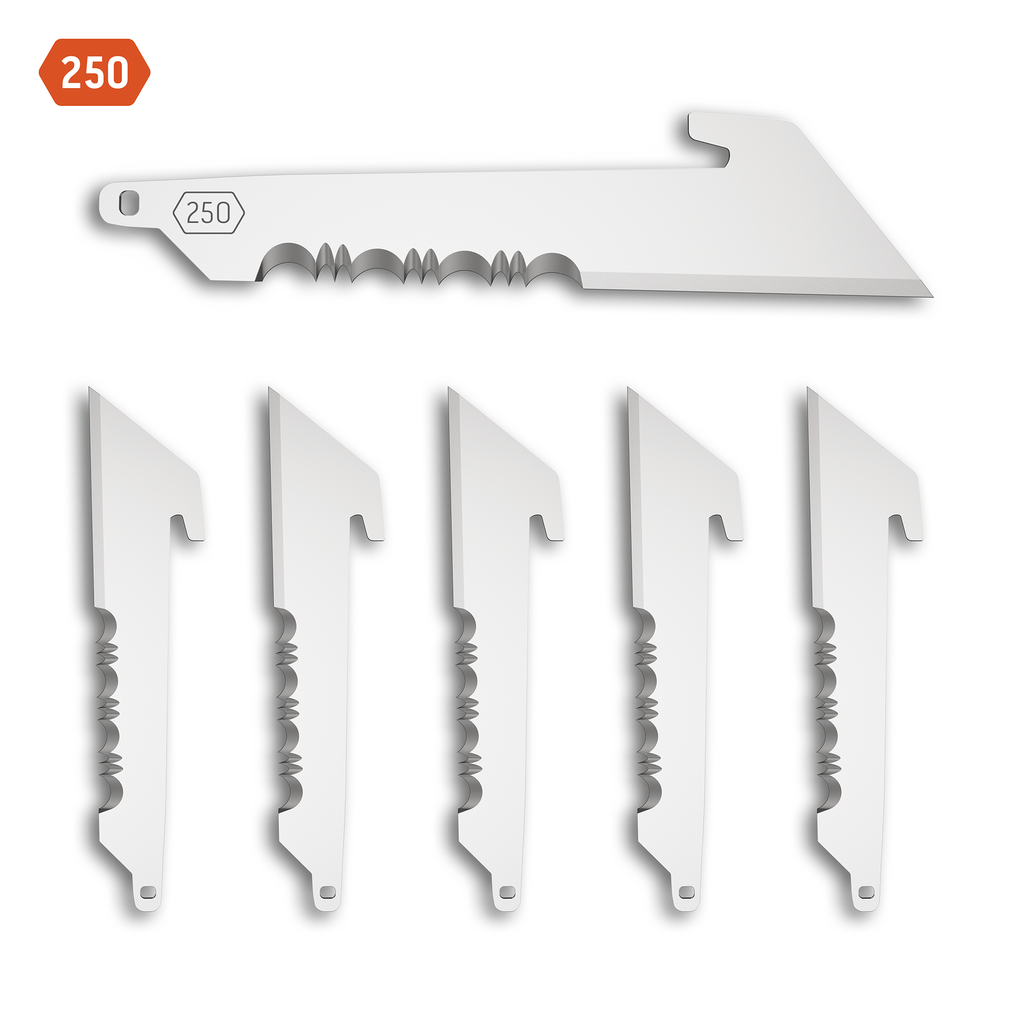 2.5" 50% SERRATED UTILITY BLADES | 6-PACK