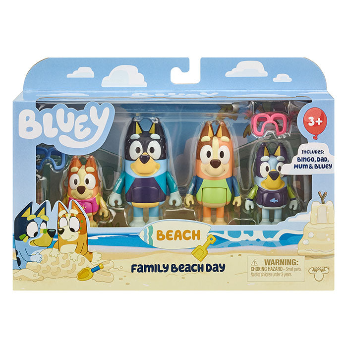 Bluey Figure Set (Family Beach Day 4 Pack, Season 9)