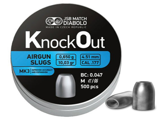 JSB Knock Out Slugs MK3 Airgun Pellet 10.03gr, 4.51mm (500)