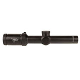 Trijicon Credo HX 1-6x24 First Focal Plane (FFP) Hunting Riflescope - Red MOA Segmented Circle Reticle, 30mm Tube, Satin Black, Low Capped Adjusters