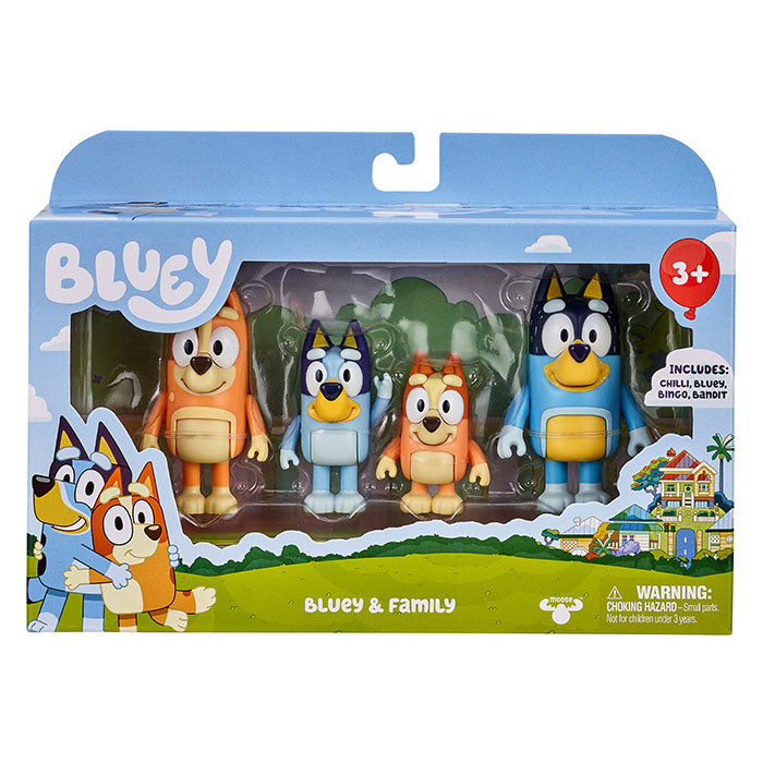 Bluey Figure Set (Bluey and Family 4 Pack, Season 11)