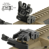 UTG AR15 Low Profile Flip-up Rear Sight with Dual Aiming Aperture