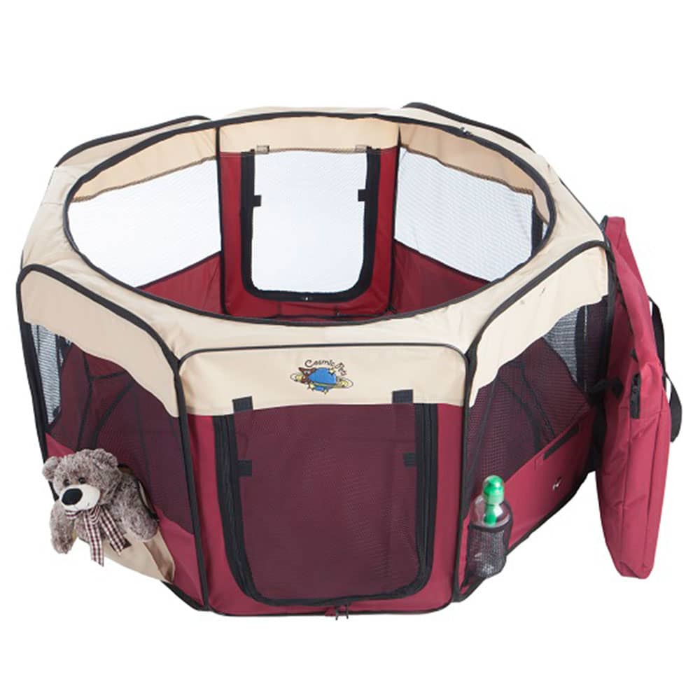 Cosmic Pets Collapsible Pet Pen (Medium, Maroon)