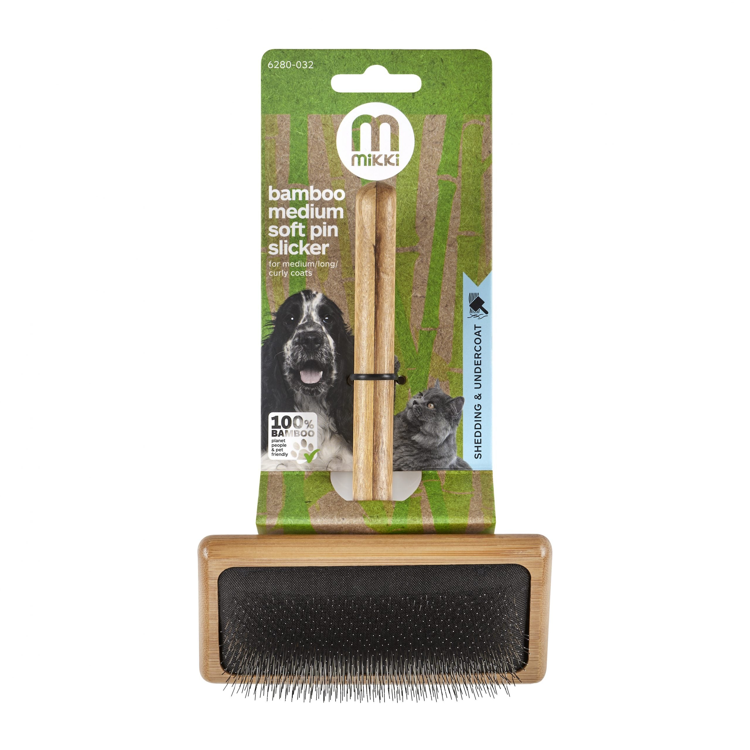 Mikki Bamboo Soft Pin Slicker (Medium)