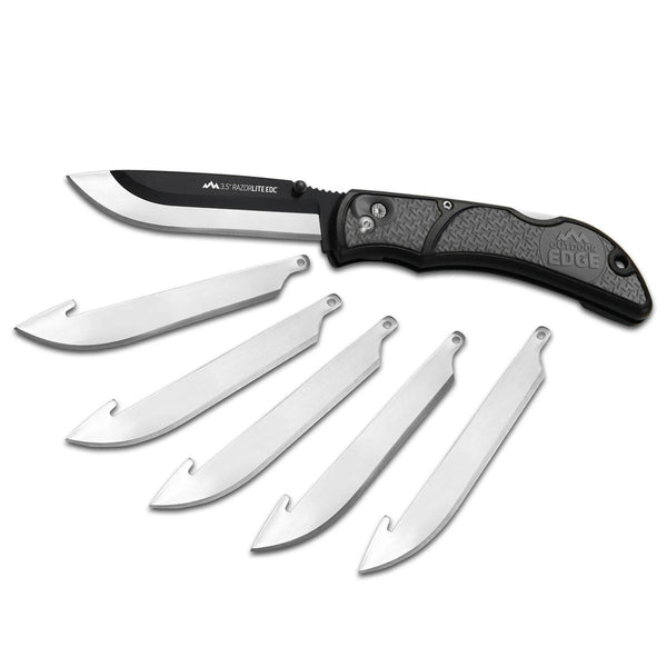 Outdoor Edge 3.5" RazorEDC Lite 6-Blade Replaceable Carry Knife - Gray