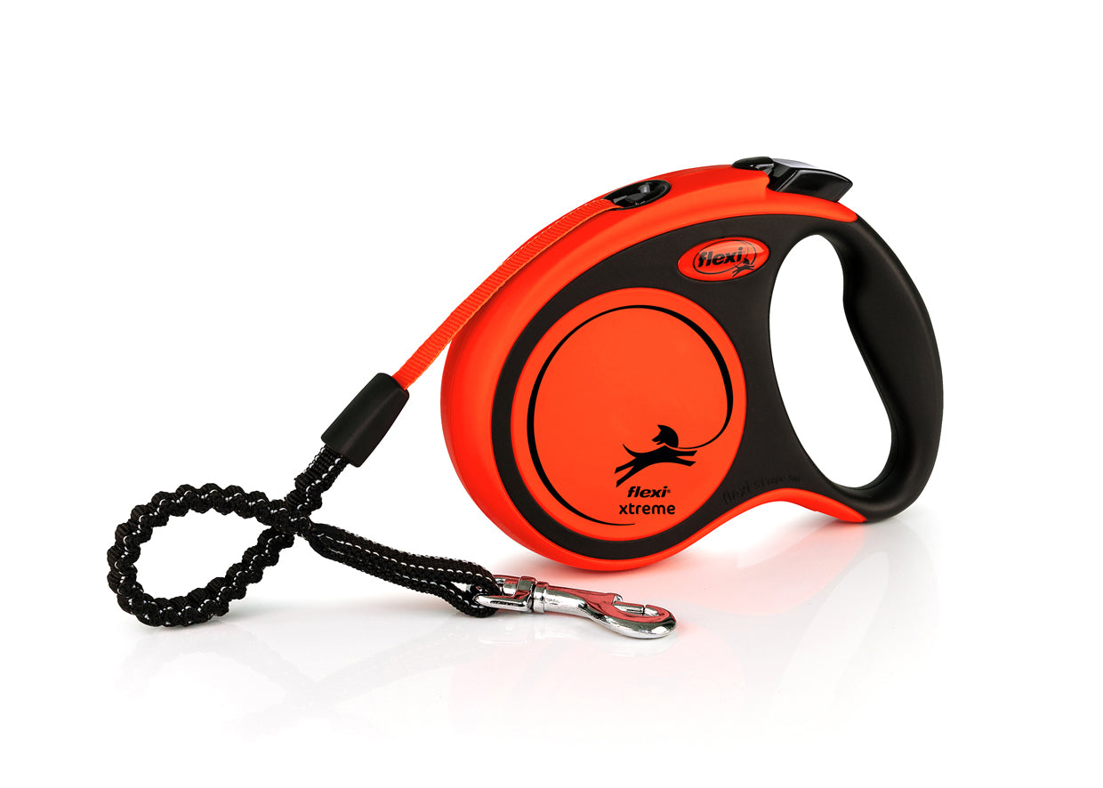 Flexi Xtreme S Retractable Dog Leash (Tape, 5m, Orange, up to 20kg)