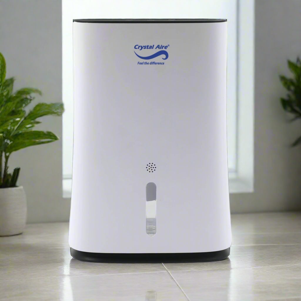 Crystal Aire Compact 2L Dehumidifier with Automatic Timer (600ml/day)