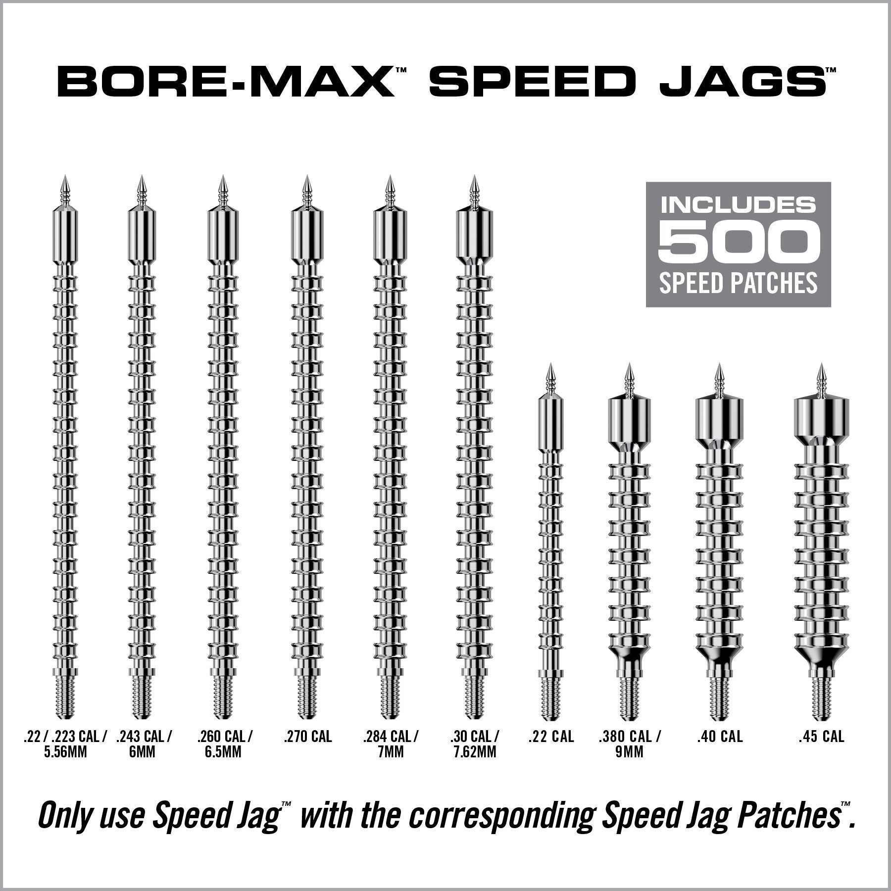 3 Image for Bore-Max® Speed Jags™ & Patches Multi-Cal Pack-Real Avid