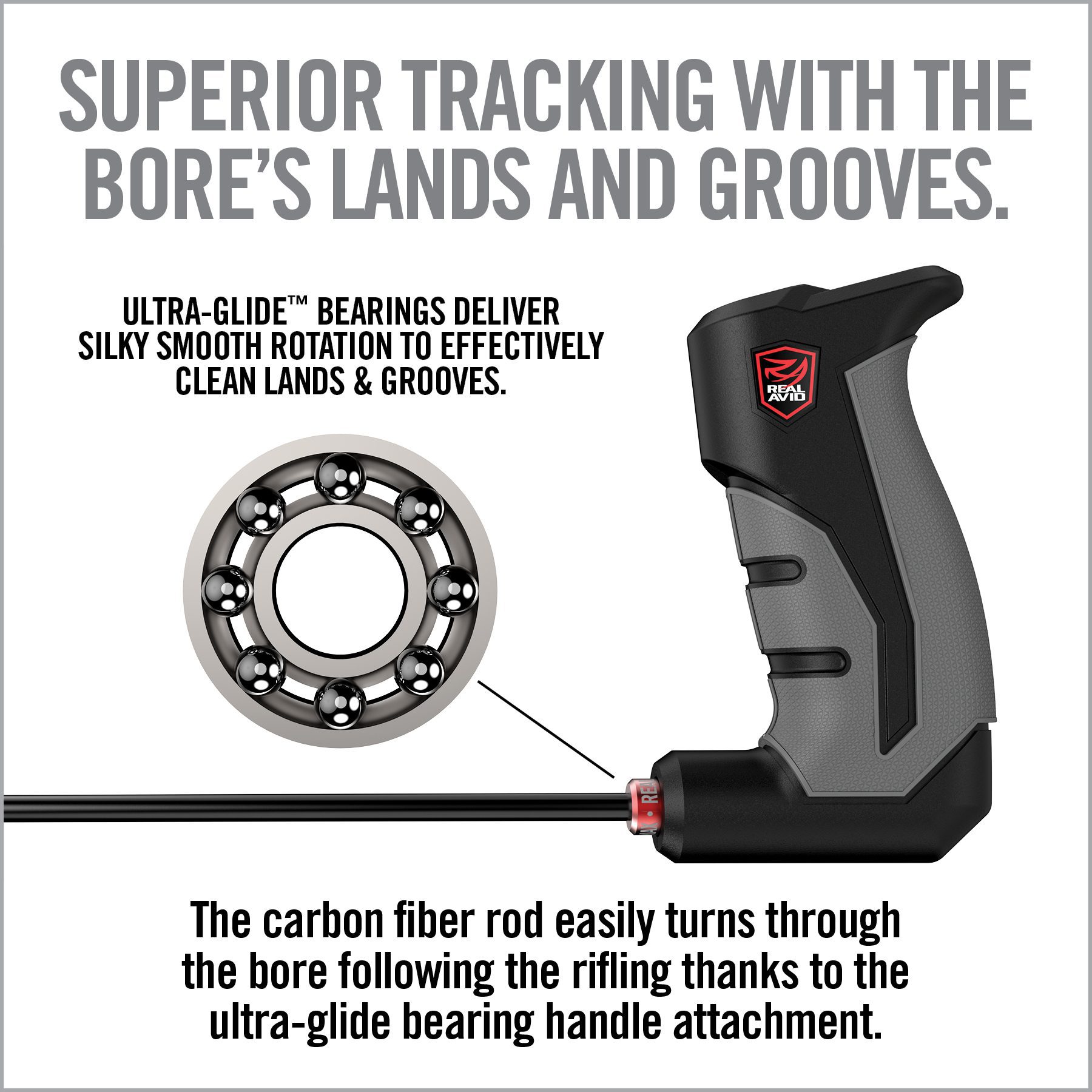 7th Image for Bore-Max® Smart Rod® – .22 – .45 cal 9″ Carbon Fiber - Real Avid