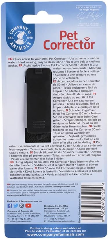 Company of Animals Pet Corrector Spray Holster (Black, Fits 50ml)