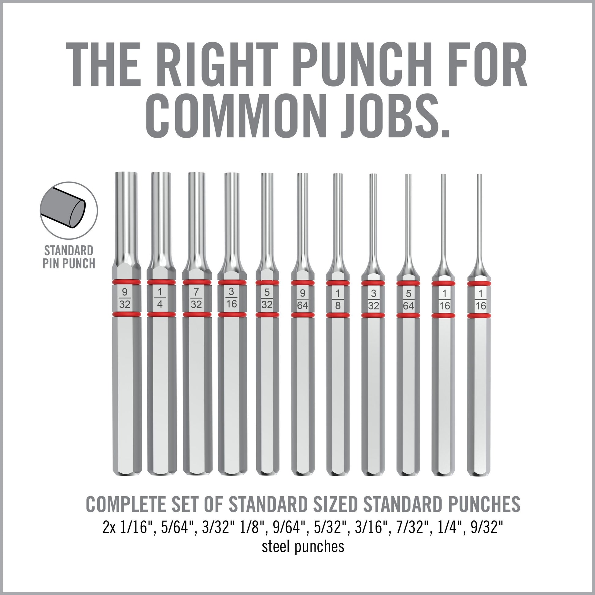 7th Image for Armorer’s Master Hammer™ and Accu-Punch® 11-Piece Standard Pin Punch Set - Real Avid