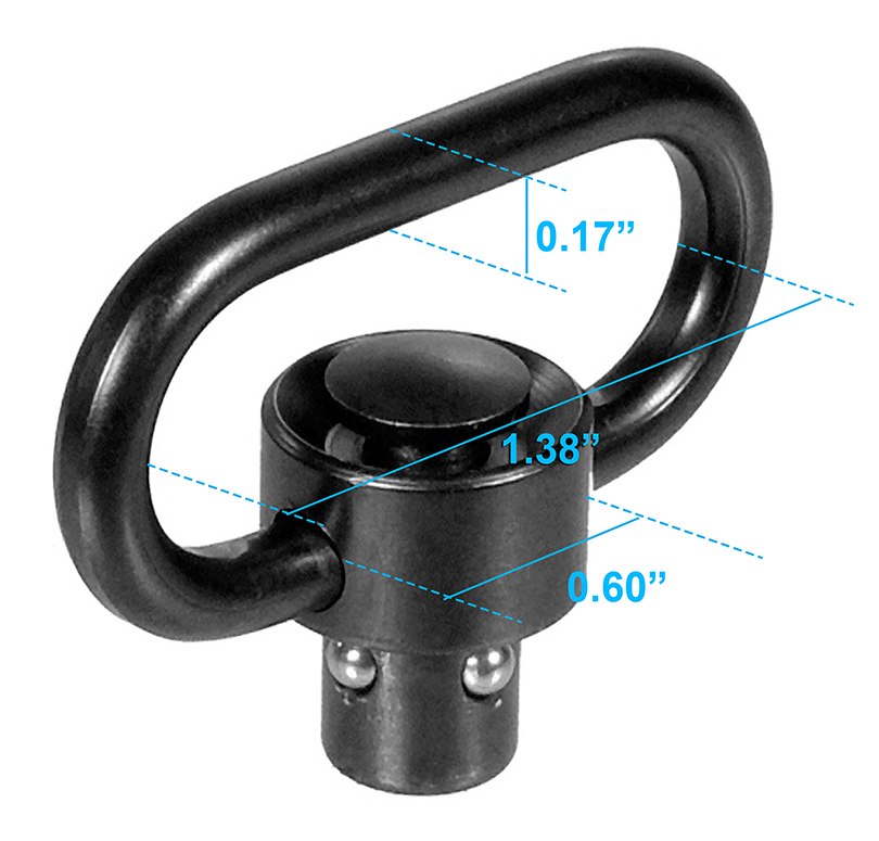 UTG Heavy Duty Push Button QD Sling Swivel 1.38" Loop