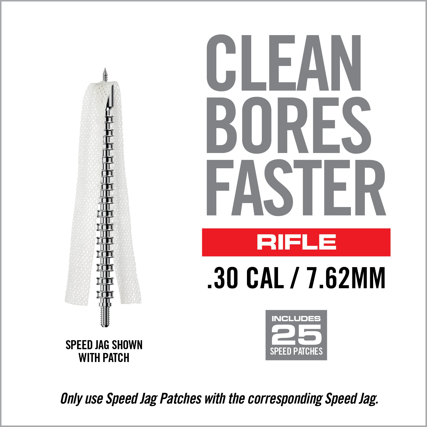 14 Image for Bore-Max® Speed Jag™ & Patches-.30 CAL / 7.62MM-Real Avid