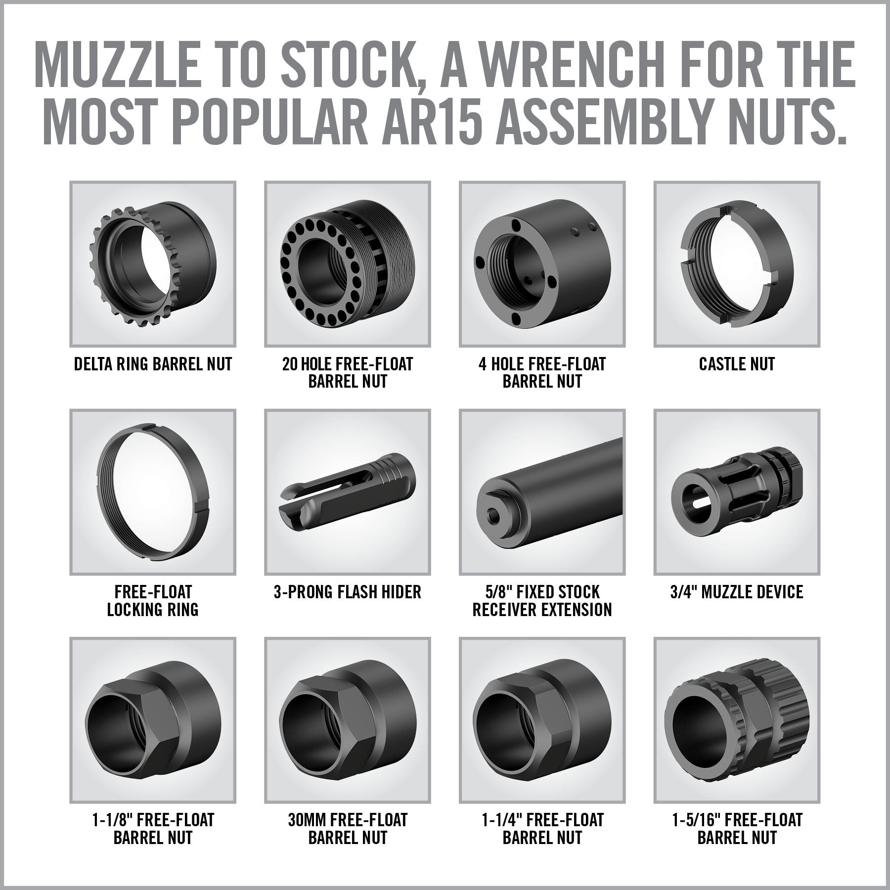 6th Image for Master-Fit® 13-Piece AR15 Crowfoot Wrench Set - Real Avid