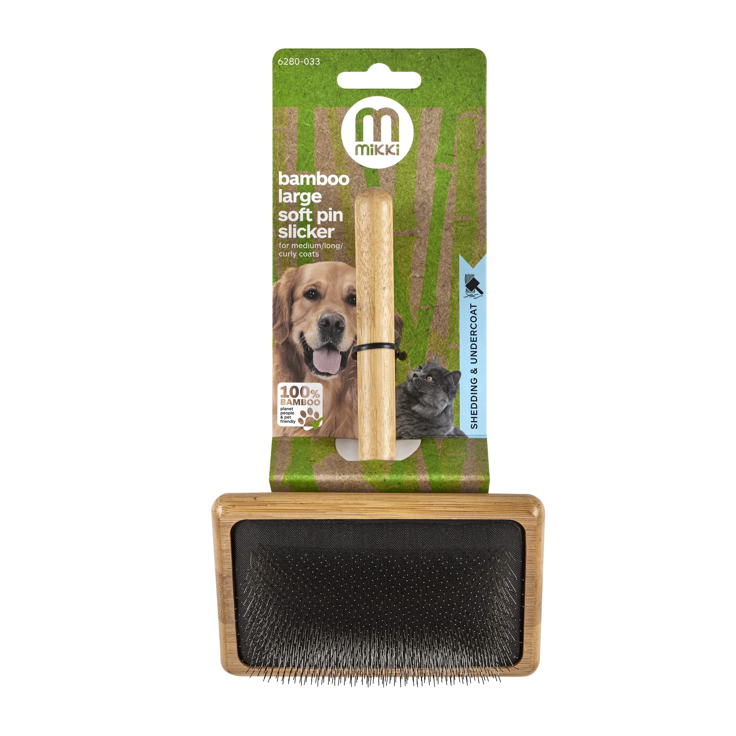 Mikki Bamboo Soft Pin Slicker (Large)