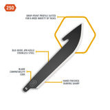 Outdoor Edge 250 Drop-Point Replacement Blades 6-Pack (Black Oxide, 2.5")