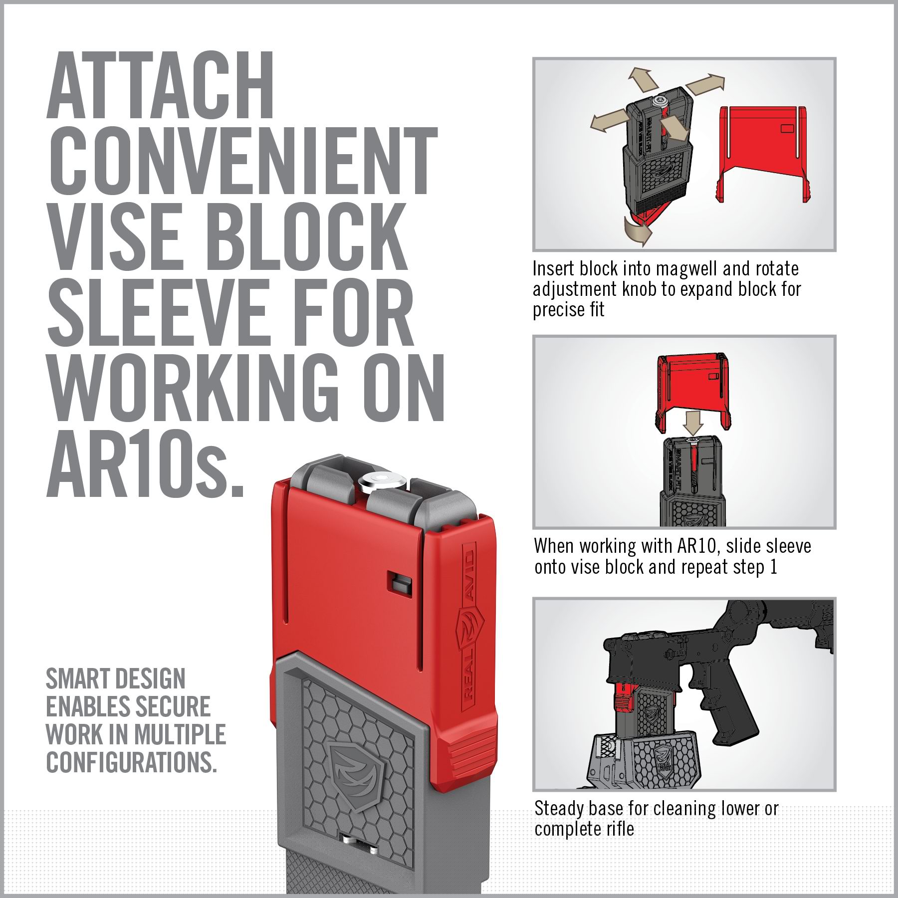 7 Image for Smart-Fit® Vise Block Sleeve For AR10*-Real Avid