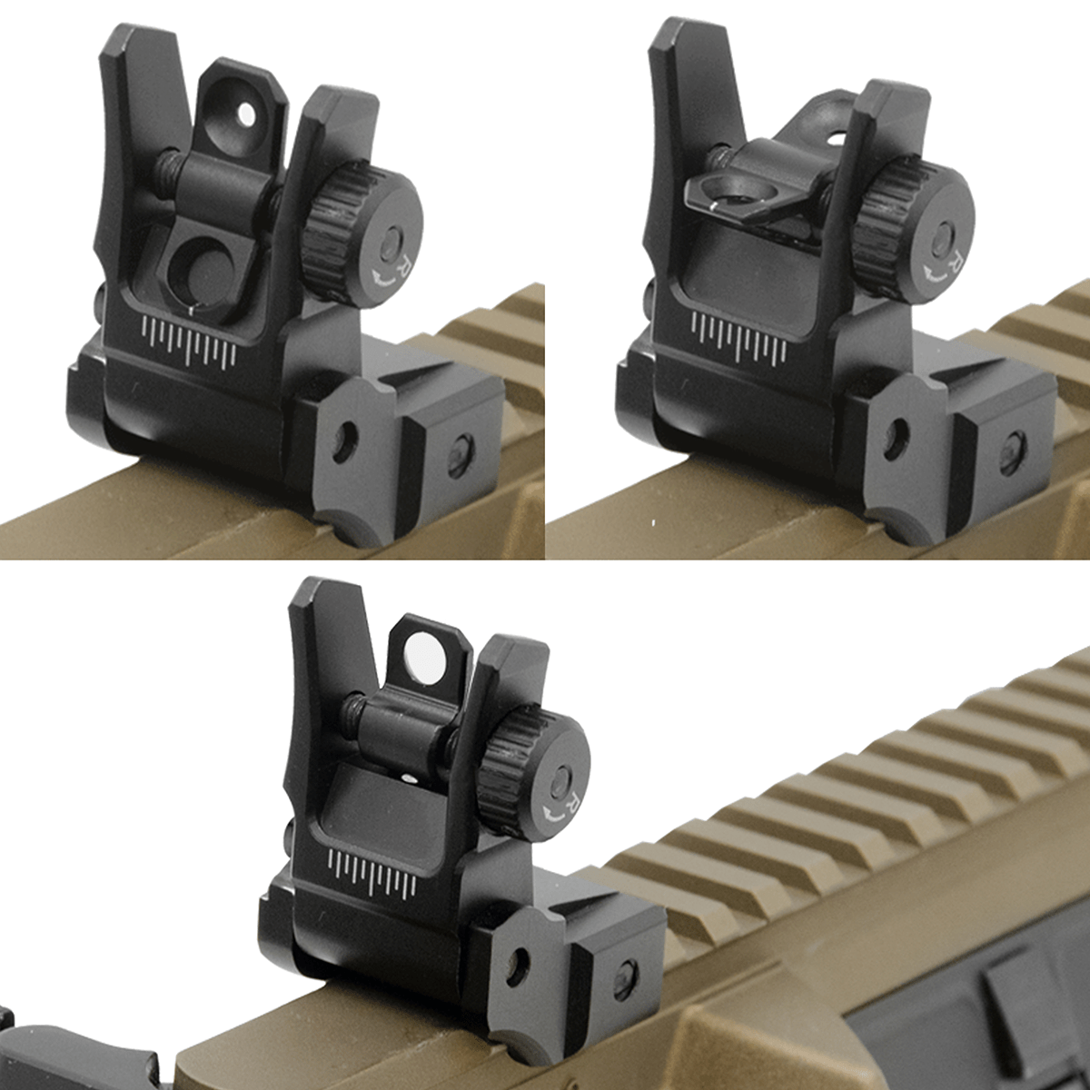 UTG AR15 Low Profile Flip-up Rear Sight with Dual Aiming Aperture