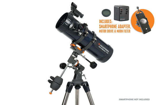 Celestron Astromaster 114EQ Telescope with Moon Filter & Smartphone Adapter
