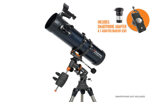 Celestron Astromaster 130EQ Telescope with Phone Adapter & T-Adapter/ Barlow