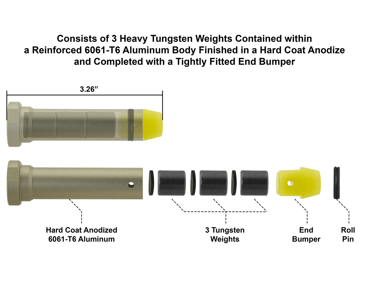 UTG H3 Hard Coat Recoil Buffer for AR15 Carbine