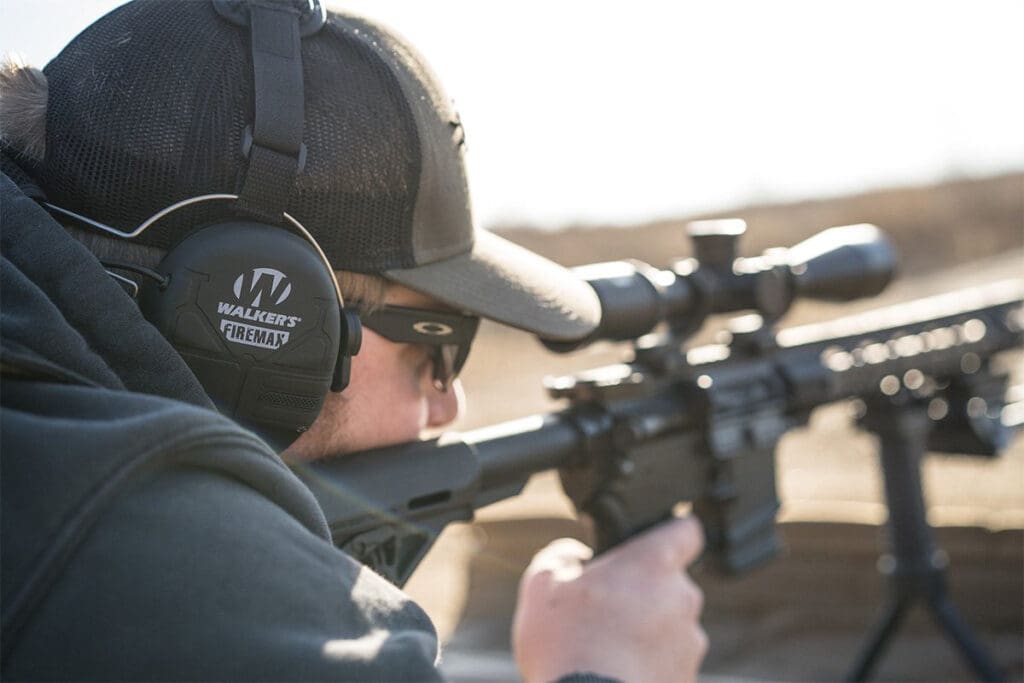 Walker's Firemax Earmuffs (Behind the Neck style Black)