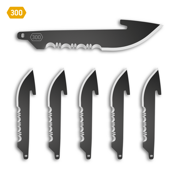 3.0" 50% SERRATED DROP POINT BLADES | 6-PACK