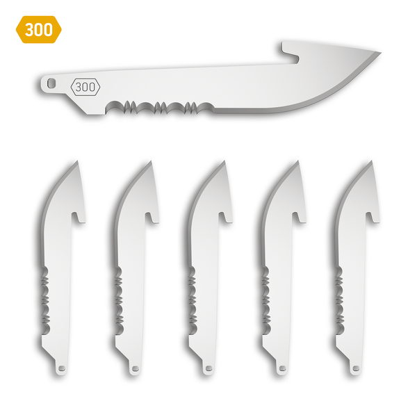 3.0" 50% SERRATED DROP POINT BLADES | 6-PACK