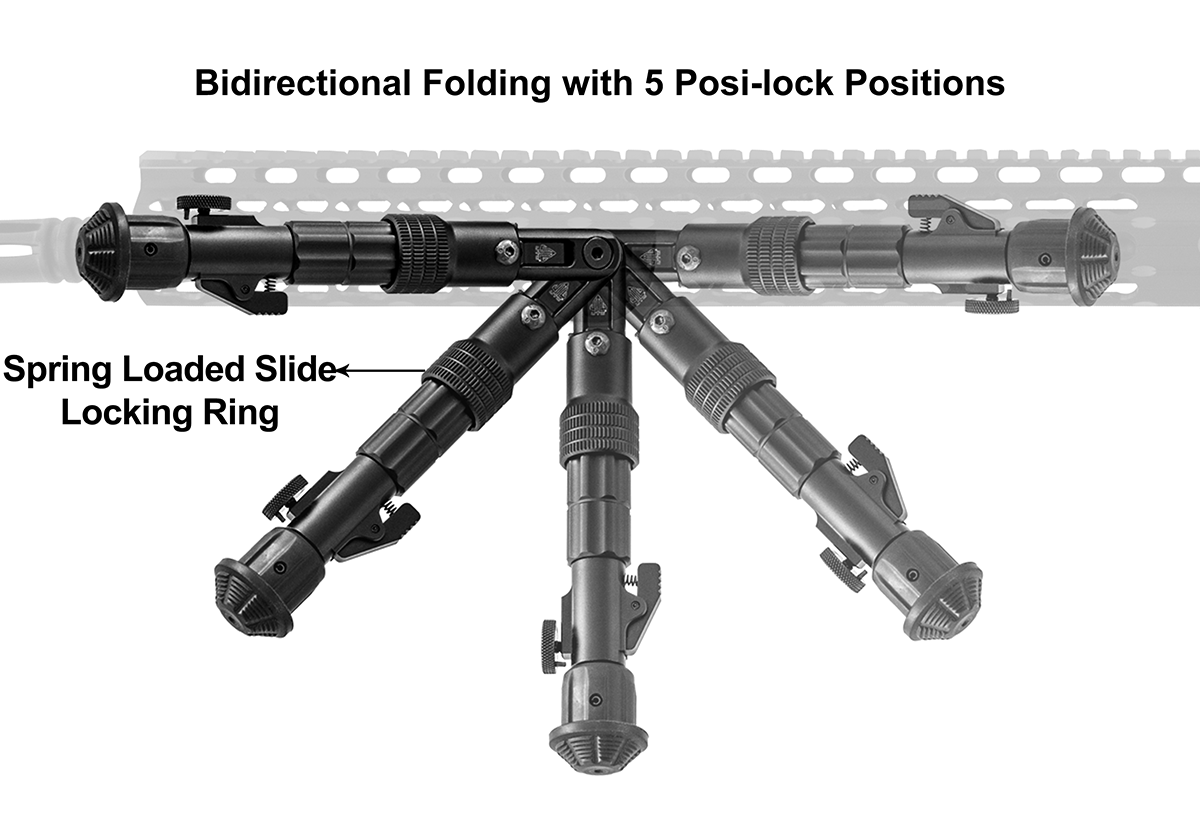 UTG RECON FLEX Keymod Bipod Matte Black 5.7"-8" Center Height