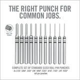 3rd Image for Accu-Punch® 11-Piece Roll Pin Punch Set - Real Avid