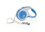 Flexi Comfort S Retractable Dog Leash (Tape, 5m, Blue, up to 15kg)