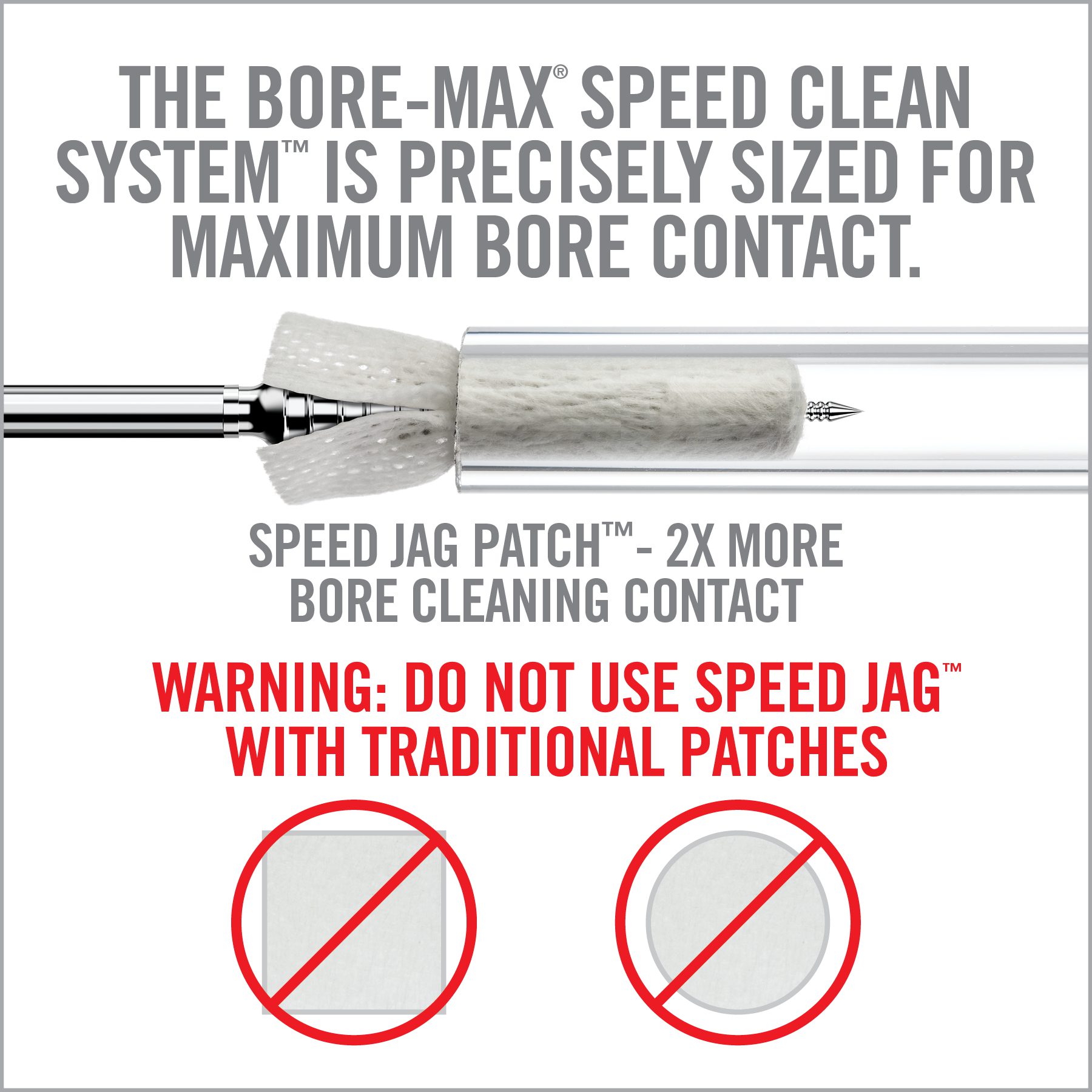 6 Image for Bore-Max® Speed Jag Patches™ Refill-HANDGUN 4″ L REFILL PACK = 9MM – .45 CAL-Real Avid
