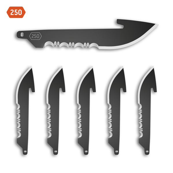 2.5" 50% SERRATED DROP POINT BLADES | 6-PACK