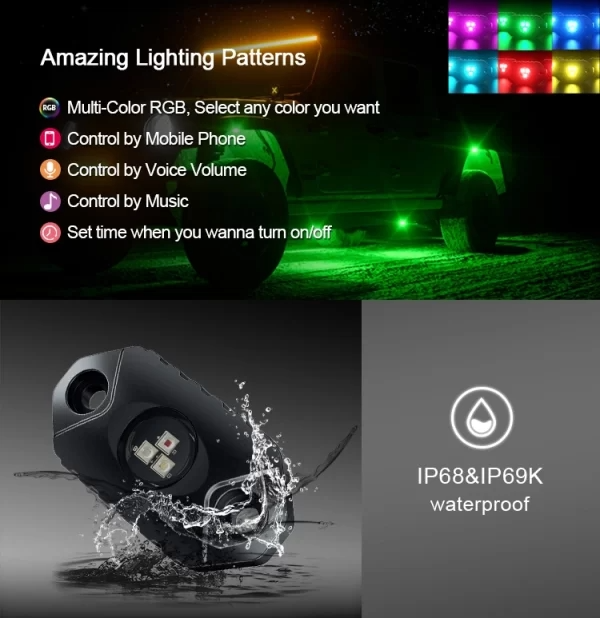 Flex RGB Rock Light Kit (x6)