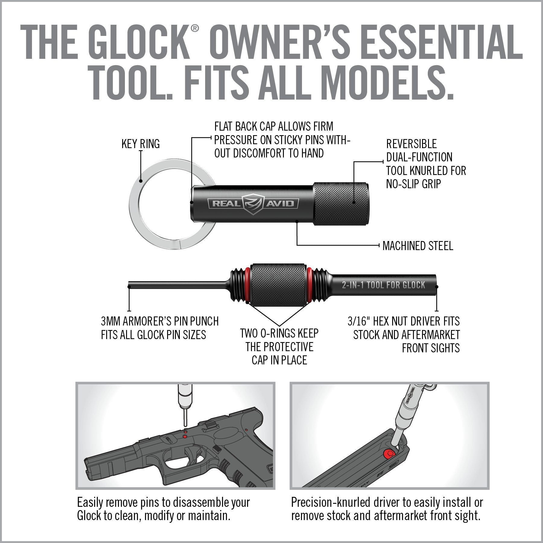 5th Image for 2-in-1 Tool™ for Glock* - Real Avid