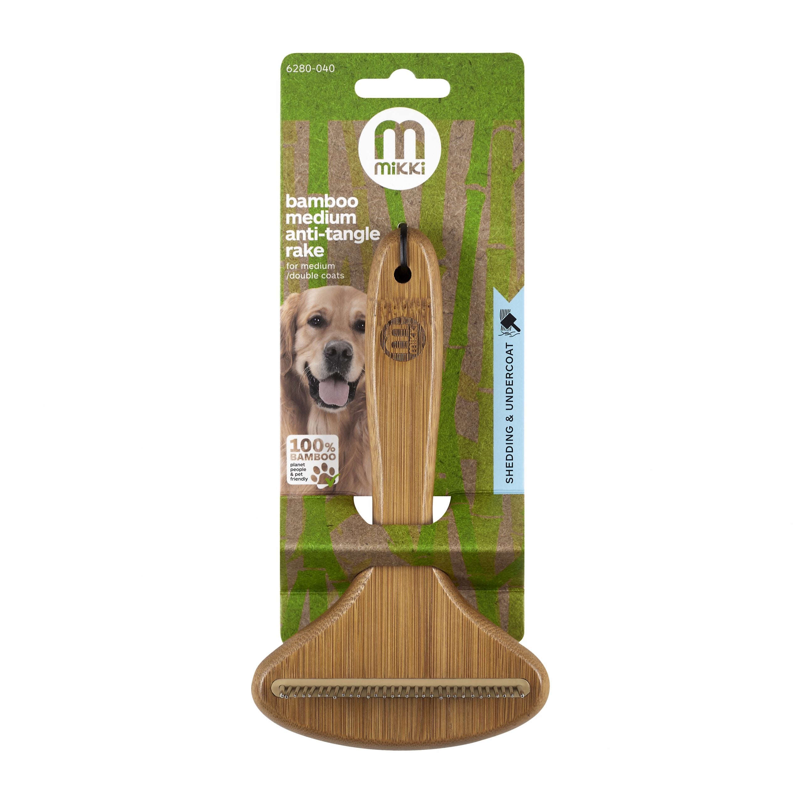 Mikki Bamboo Anti-Tangle Rake (Medium)
