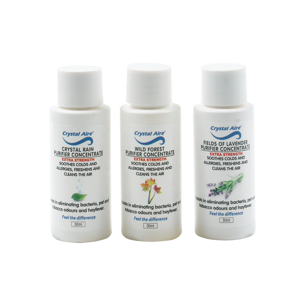 Crystal Aire Crystal Rain, Lavendar and Wild Forest Air Purifier Concentrates - 3 Pack (30ml)