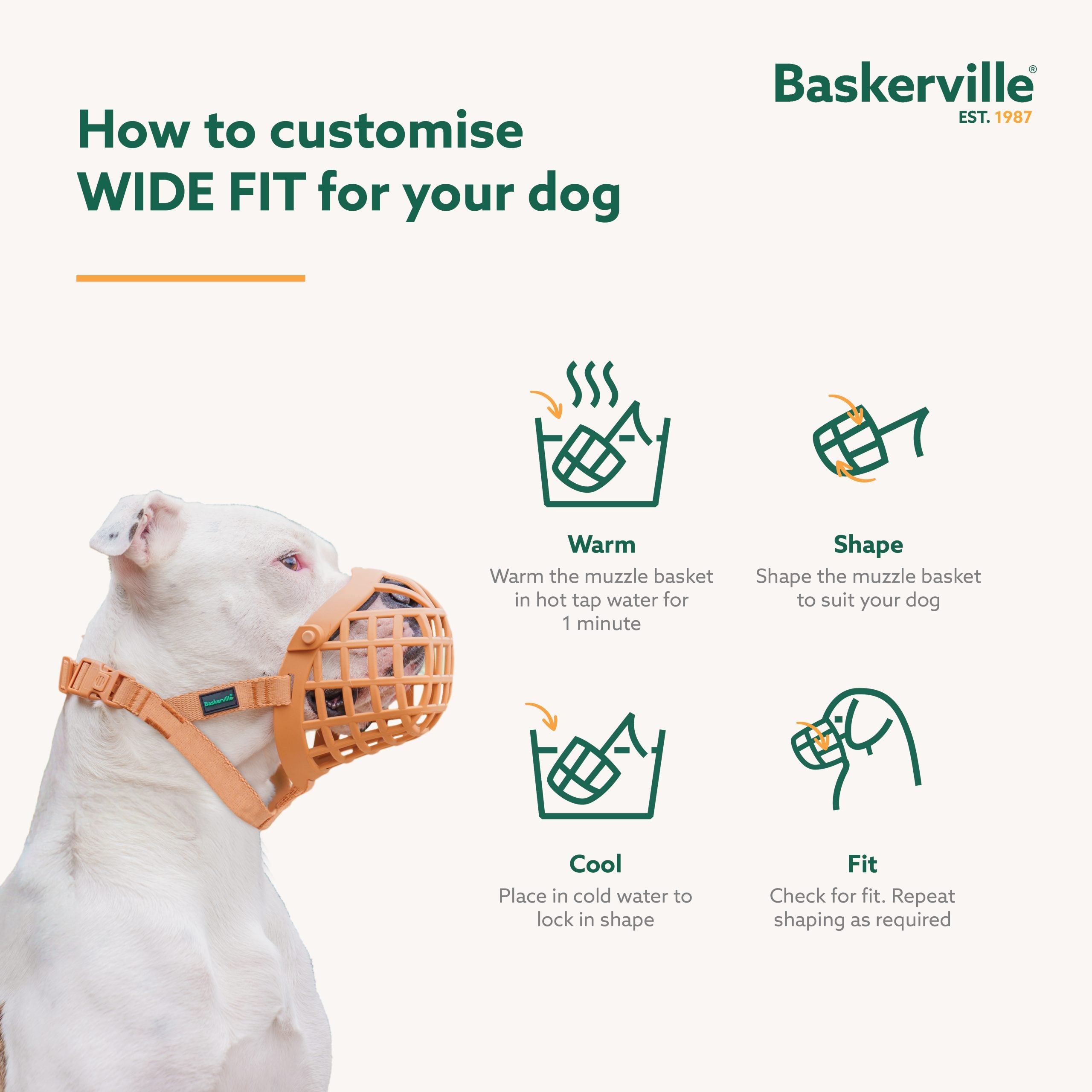 Company of Animals Baskerville Classic Wide Fit Muzzle (Size 12, Pit Bull)