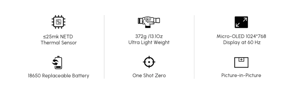 Arken Hydra HS225 1.0 Thermal Vision Scope (Standalone / Clip-On / Handheld Monocular, 256x192, 25mm)
