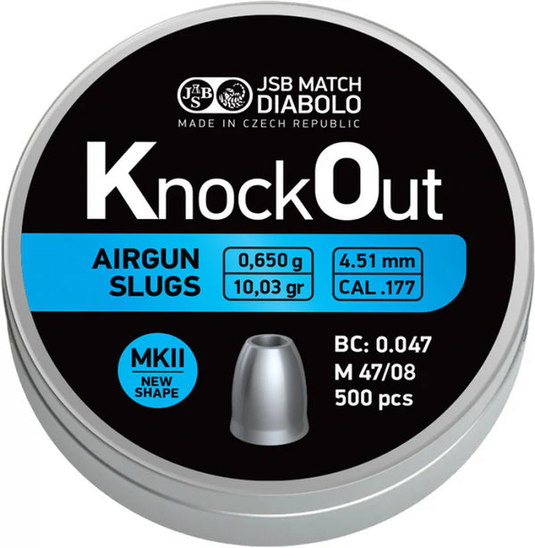 4.51MM JSB KNOCK OUT SLUGS MKII (500) 10.03GR