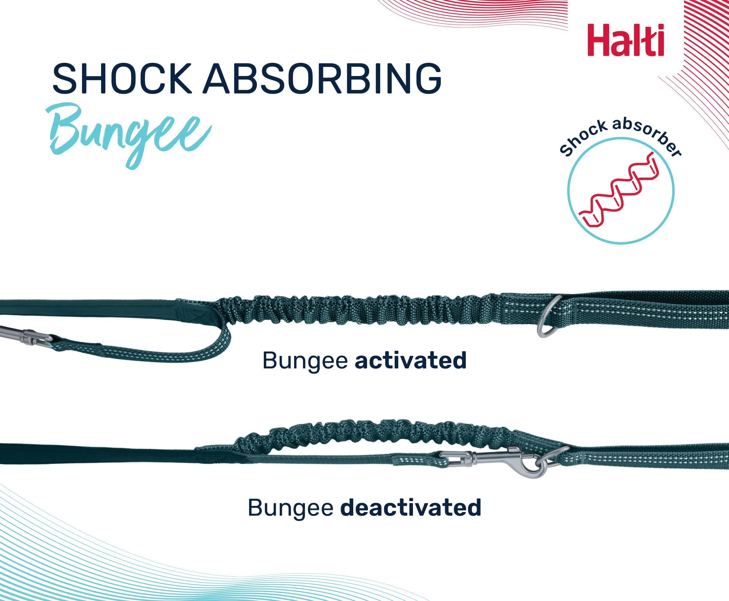 Halti Active Bungee & Hands-Free Lead (Black, Large)