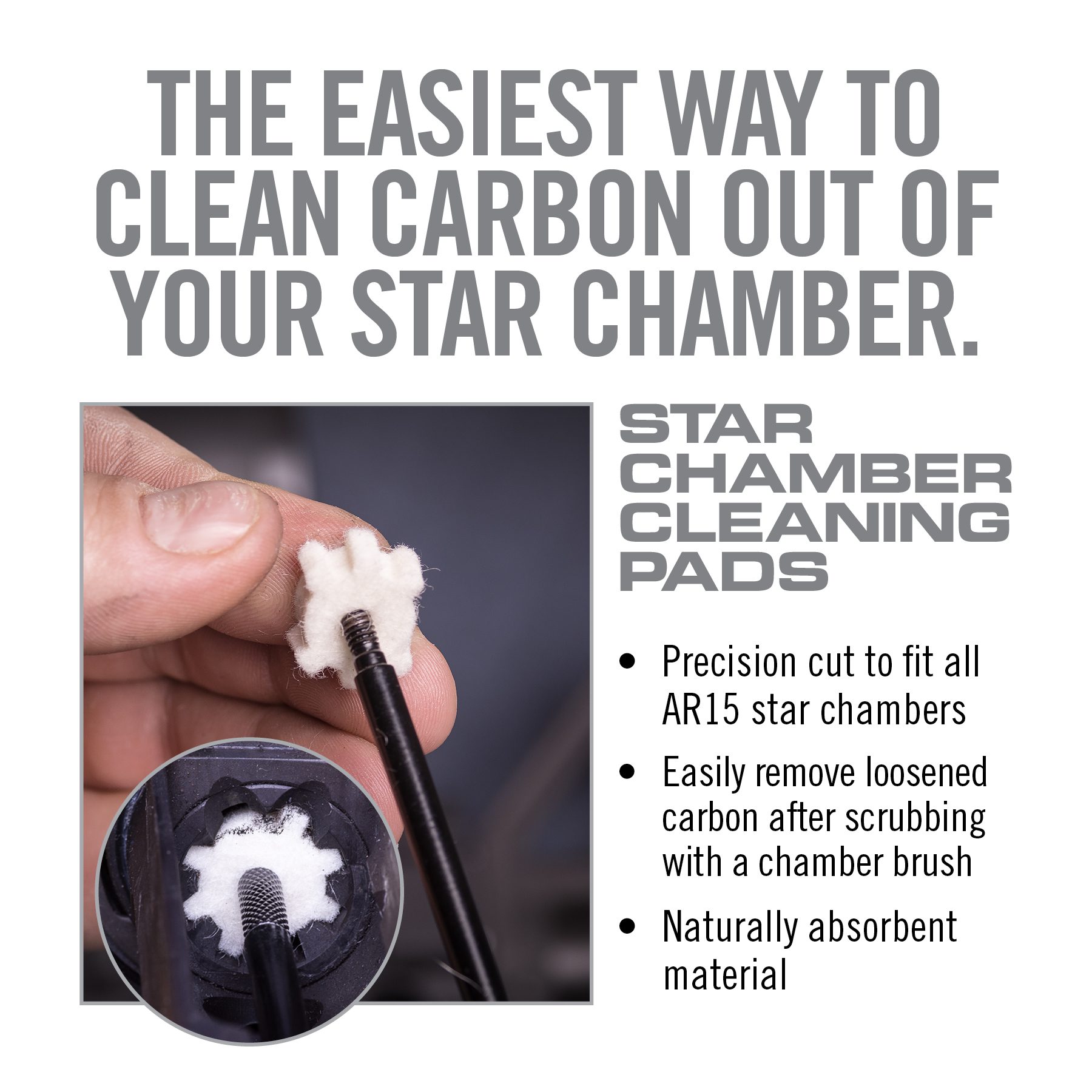 4th Image for AR15 Star Chamber Cleaning Pads - Real Avid