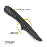 Outdoor Edge Razor VX1 Replaceable Blade Spring Assisted Carry Knife (Black, 3.0")