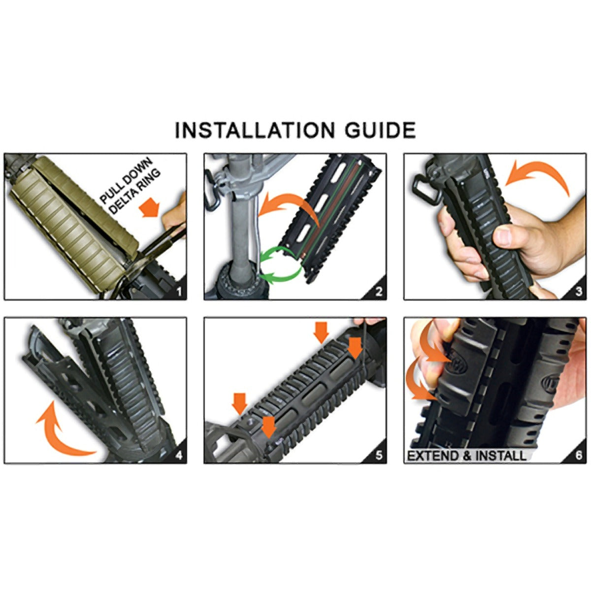 UTG PRO® AR15 Drop-in Quad Rail Handguard, Carbine-length