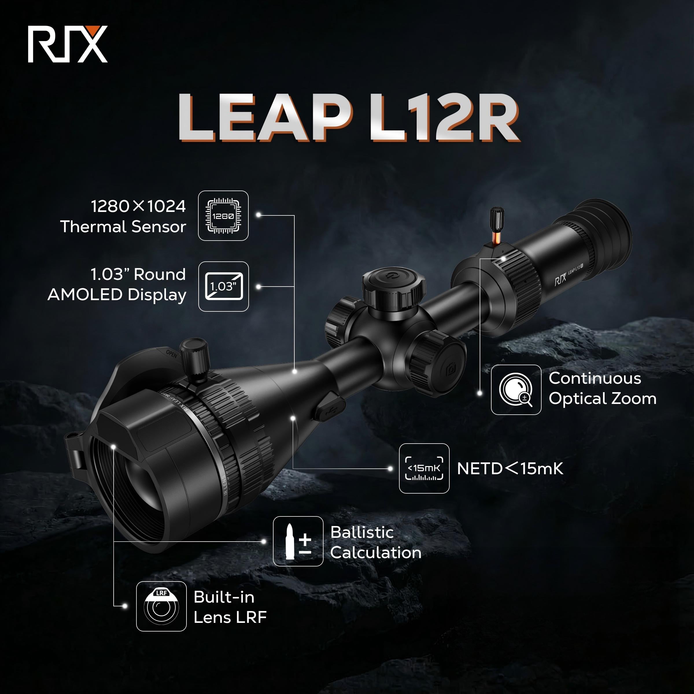 Rix RIX Leap L12R Thermal Riflescope (60mm, 1280 Resolution, LRF)